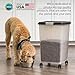 IRIS USA Airtight Dog Food Storage Container, Up to 54 lbs, Attachable Wheels, For Dog Cat Bird and Other Pet Food Storage Bin, Keep Fresh, Translucent Body, Easy Mobility, 2 Pack, Black