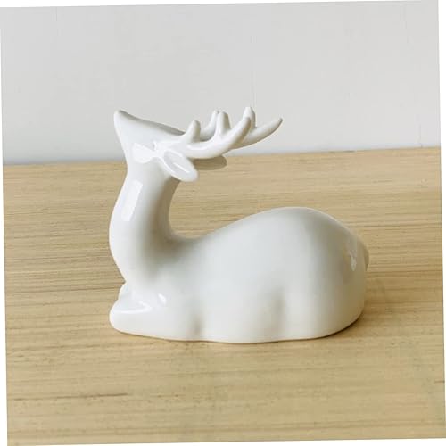 Miniatura 3 de Estatuilla de decoración de escritorio de cerámica, pareja, estatua de ciervo, mini oficina, tienda, habitación, adorno para el hogar, escultura