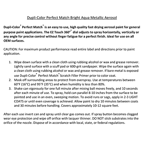 Image of Dupli-Color Perfect Match Premium Automotive Paint, Bright Aqua (M), 8 oz