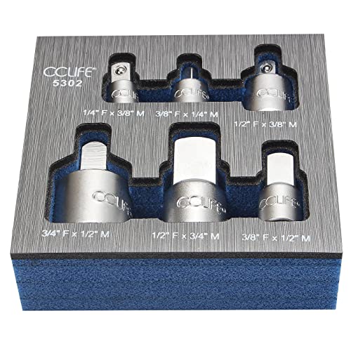 CCLIFE Schlagschrauber Nüsse Steckschlüssel Knarren Adapter Nuss Set 1/4" 3/8" 1/2" 3/4"