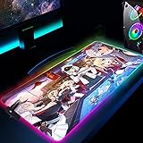 Mouse Pads Anime Navigation Game Cute Girls RGB Gaming Mouse Pad LED Glowing XXL Mouse Mat for...