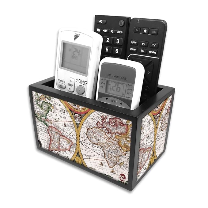 Nutcase Designer Wooden Remote Control Holder Stand Organizer Caddy for TV/AC Remotes-Multipurpose Desk Organiser-6�x4�x4� 3