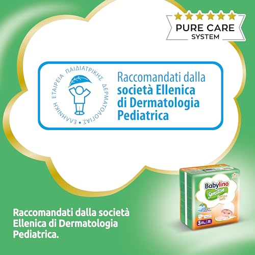 Babylino Sensitive Cotton Soft, Pannolini Taglia 3, Midi (4-9kg), 168 Unità - 12