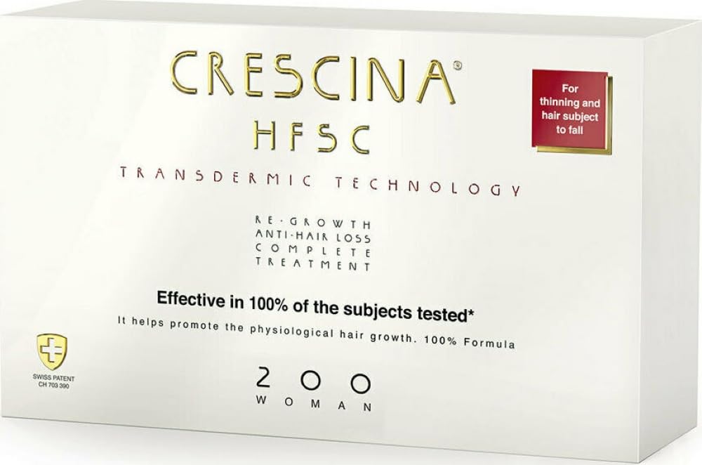 Crescina HFSC technologia transdermiczna fizjologiczny wzrost włosów 200 kobiet 20 fiolek
