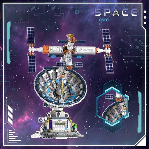 BDYDT Space Radio Telescope Building Blocks Sets, Ideal Gift for Space Lovers, Radio Telescope Building Blocks Set for Exploring Space (1053 Pieces) - Toys Gifts for Adult