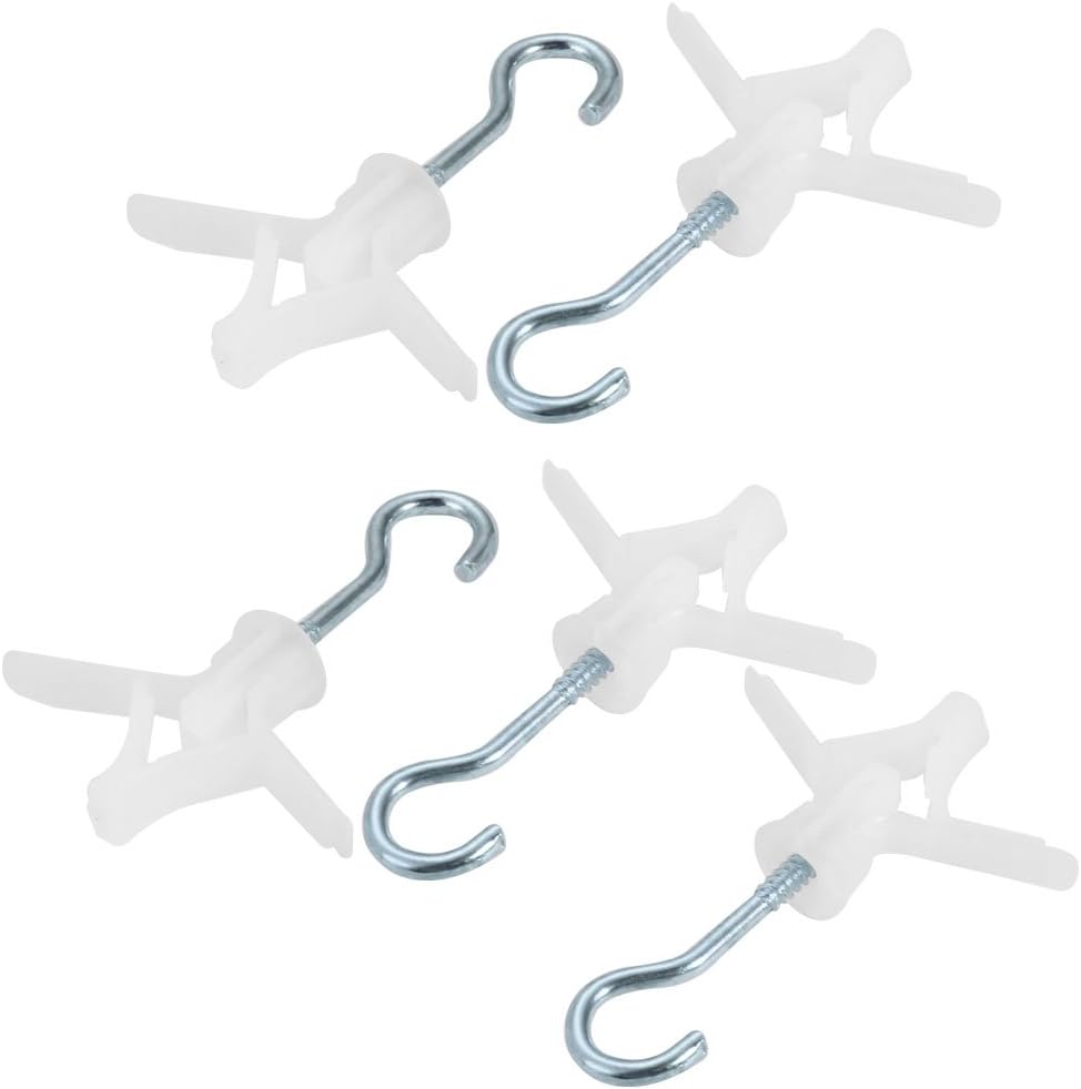 uxcell 5Pcs 8mm12mm Grip Range HollowWall Anchor 16mm Inner Dia Eye Screw Hook