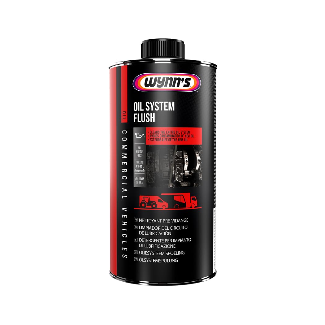 Wynn'sCommercial Vehicle Oil System Flush - Deep Engine Cleaner - Removes Sludge & Deposits - Turbo Safe - For All Engine Types - Synthetic & Mineral Oil Compatible - 1L