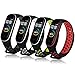 Oumida 4-Pack Kompatibel für Xiaomi Mi Band 4/3 Armband, Sport Ersatzarmband Silikon Atmungsaktiv Uhrenarmbänder für Xiaomi Mi Band 4 / Mi Band 3 (4 Farbe-A)