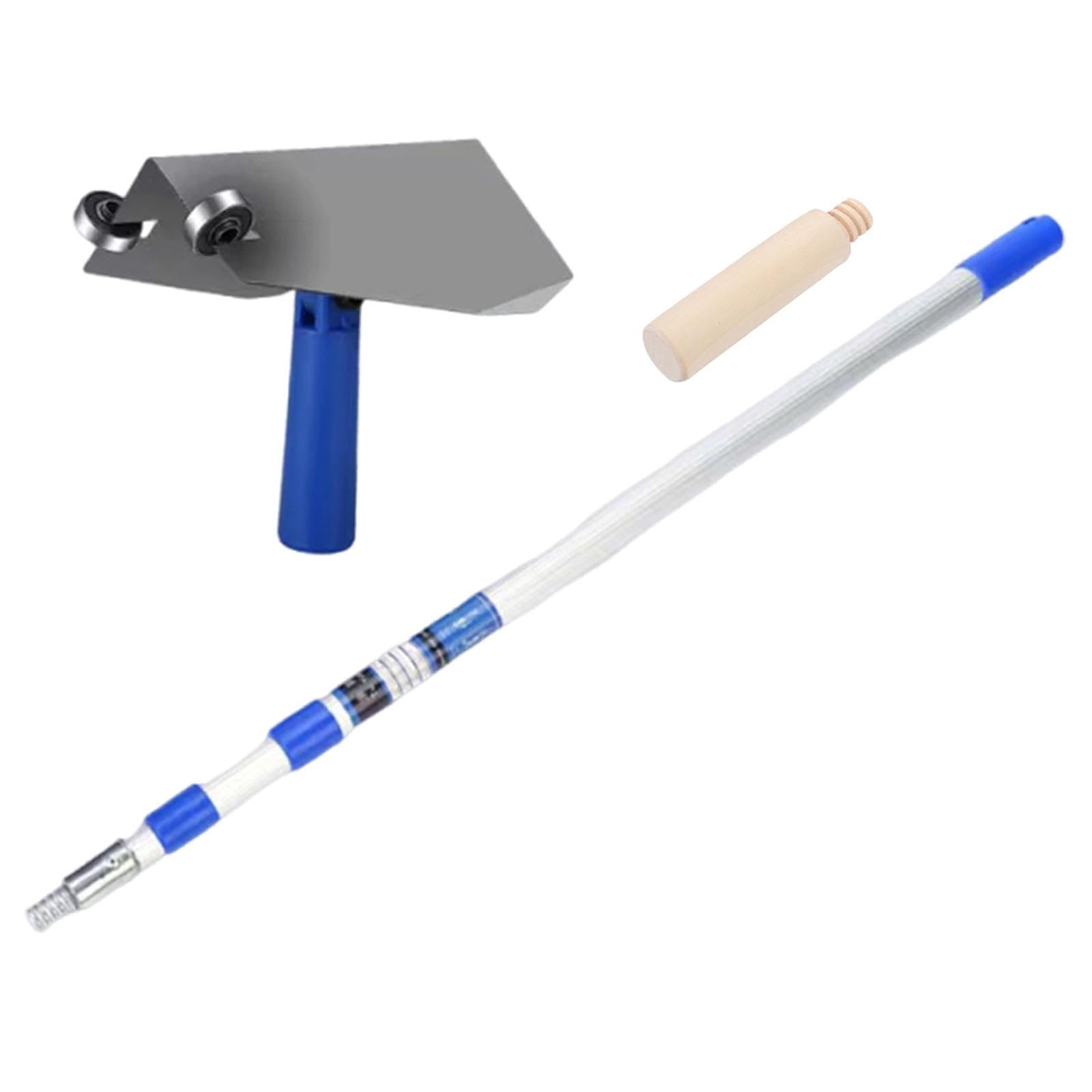 Taloche D'Angle pour Cloison Sèche Manche Bois Antidérapant Lisseuse Aluminium Inox Solide Outil Application Enduit Angle Intérieur Tige Incluse Adapt, 2 M Rod