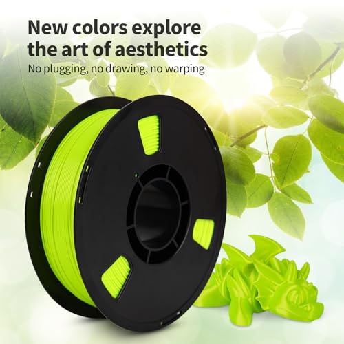 Image of PLA Filament 1.75mm Sun Glare Lime Green 1KG, Clog-Free 3D Printer Filament Dimensional Accuracy + /- 0.02mm, 1kg Spool(2.2lbs) 3D Printing Filament Fits for Most FDM 3D Printers