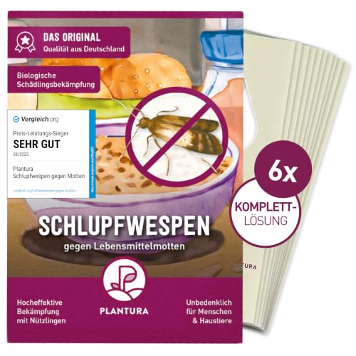 Plantura Schlupfwespen gegen Lebensmittelmotten, 6 Karten à 3 Lieferungen