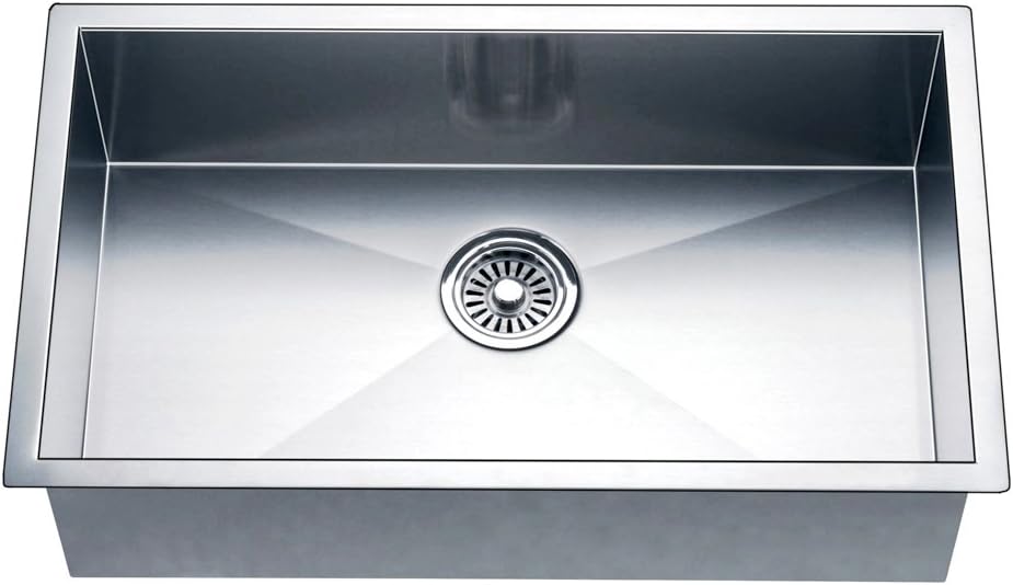Daweier ESQ310900 Square Sink Single Bowl, 18 Gauge