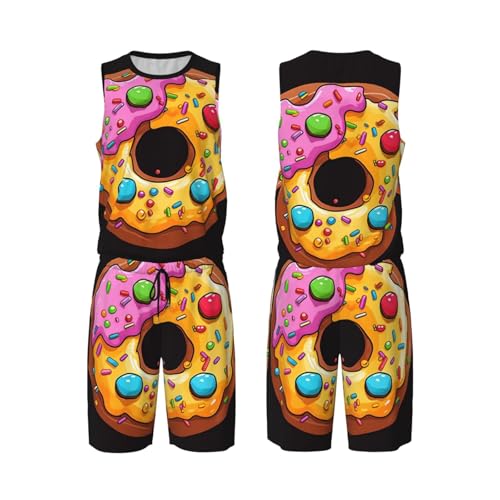 Maillot de basket-ball pour homme Donut ensemble de sport léger et ultra respirant