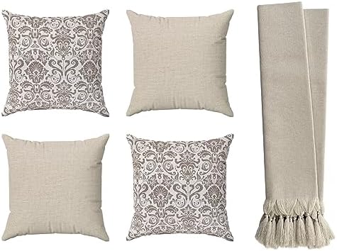 Kit 4 Capas De Almofadas Decorativas 45x45 Luxo + Manta Sofá E Ca...