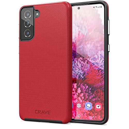 Image of Crave for Galaxy S21 Plus Case, Shockproof Protection Dual Layer Case for Samsung Galaxy S21 Plus, S21+ 5G (6.7 inch) - Red