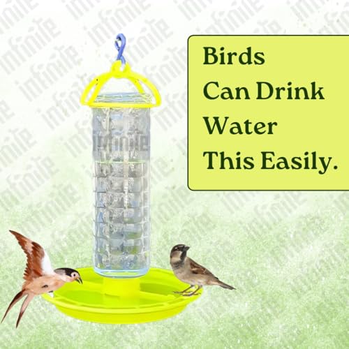 Image of Bird Feeder Water & Food Tray with Nest | Hanging Balcony Bird Feeder for Home Garden | Attracts Sparrows, Parrots, and More - Ideal for Outdoor Use (Food + Water Feeder)