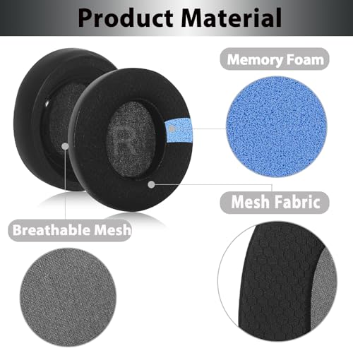 Adhiper Mesh Replacement Ear Pads for Raycon The Everyday Headphones con tela mesh transpirable y espuma de memoria de alta densidad miniatura 3