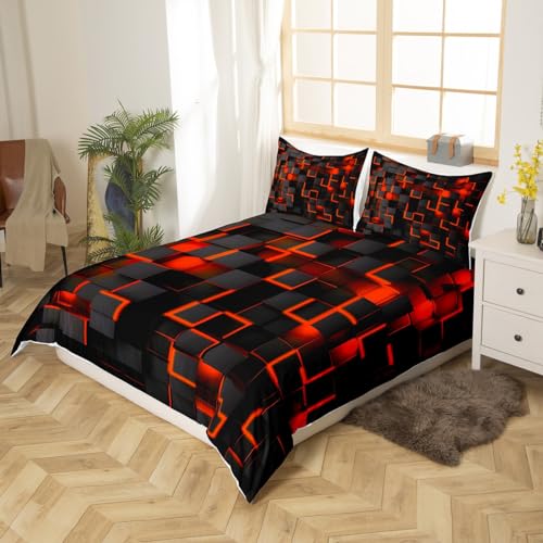 Housse de couette géométrique pour lit king size afin de moderniser une chambre d'ado