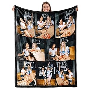 Custom Blanket with Photos Text Personalized Flannel Throw Blankets Customized Blanket for Baby Family Best Friend…