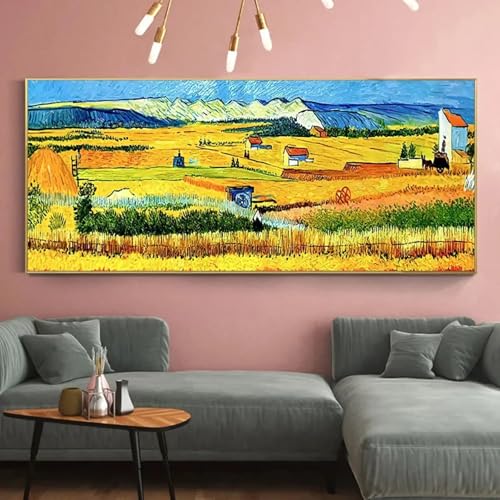 Fleurs d'amandier imprimés sur toile grand cadre 55x165 cm pour habiller un mur vide