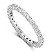 espere CZ Paved Stackable Eternity Ring Diamond Wedding Band in Silver Size 7