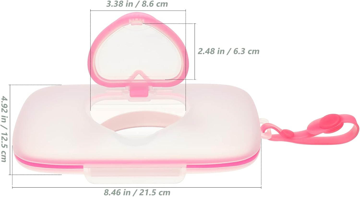 Portable Wipe Box Compact Wet Wipes Dispenser for Travel Refillable Container with Silicone Seal for Diaper Bag Pink