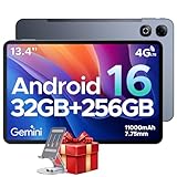 DOOGEE Tab G6 Max Android 16 Tablet 13.4 Pollici, 7.7mm Ultras Ottil, 4G LTE, UNISOC T7300 Tablet con Sim, 11000mAh+18W, 32GB+256GB, OTG, Due Schede SIM+TF, Dual Speakers 13MP 90Hz Face Unlock, Grigio