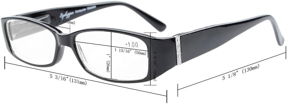 CessBlu Computer Glasses with Crystals for Women Reading Blue Light Filter Eyeglasses