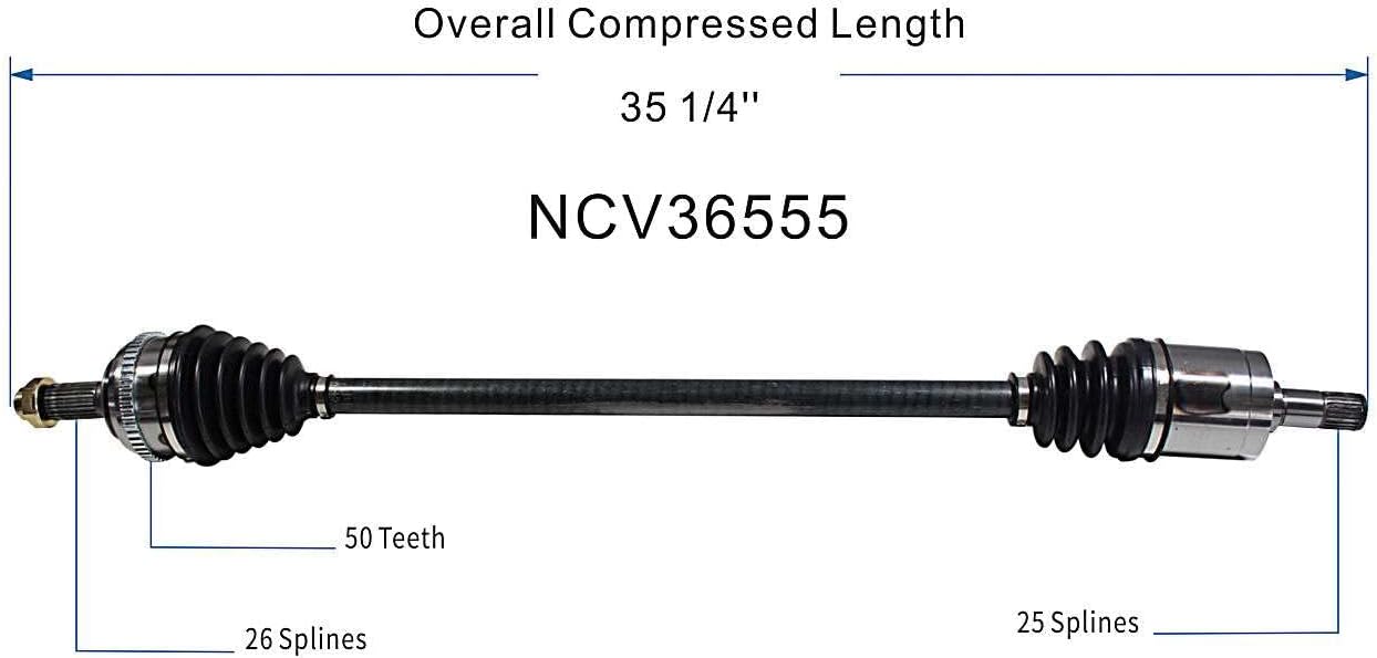 GSP NCV36555 CV Axle Shaft Assembly - Left Front (Driver Side)