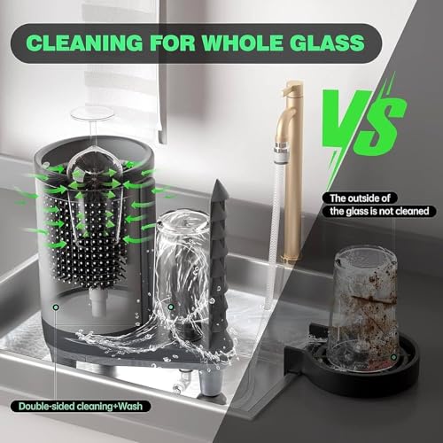 Laveuse de verre non électrique – Machine à laver automatique pour les magasins de boissons et les restaurants, rinçage efficace du mélangeur de verre