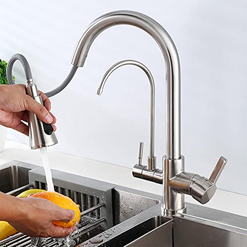 Robinet de cuisine 3 voies noir avec douchette extractible - 4