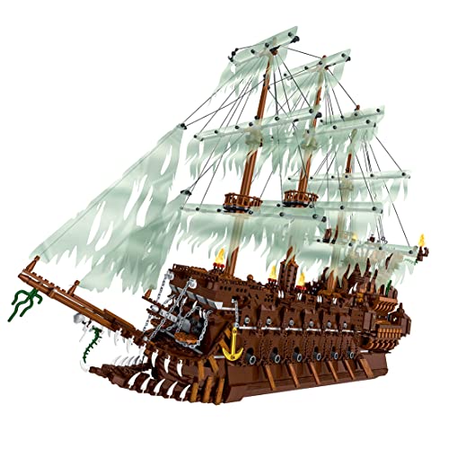 DIYAA Piratenschiff Modell Bausatz, Fliegender Holländer Piratenschiff Bausteine, 3658 Teile Segelschiff Groß MOC… – Bild 3