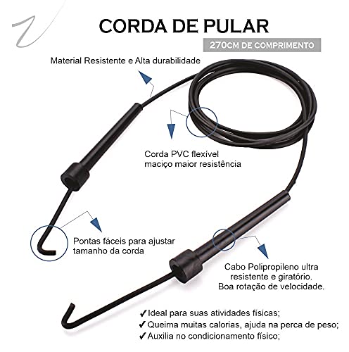 Kit Funcional Escada Agilidade + Corda Crossfit + 10 Pratos + 10 Cones Treino