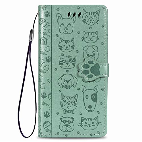 [Disegni di Animali]: Progettato con simpatici disegni di cani gatto che rendono il tuo smartphone più bello e glamour, combinato con cavalletto, porta carte, portafoglio, fibbia magnetica e cinturino a mano, è molto pratico per uso interno ed esterno
