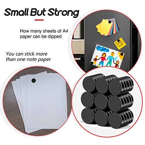 Image of 50 Pcs Refrigerator Magnets, Black Neodymium Fridge Magnet 10x3 mm