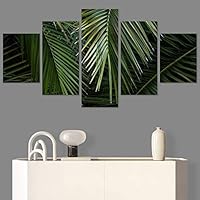 SIGNWIN 5 Panel Canvas Wall Art Abstract Colorful Decorative Elements Modern Artwork for Home Decorations Ready to Hang - 60