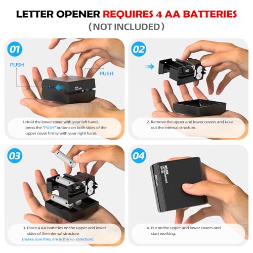 Battery Operated Electric Letter Opener - Letter Openers Envelope Slitter, Envelope Opener, Mail Opener, Universal Envelope Efficient Letter Opener Tool for Office, Home (Mint Green) by SYLCXX - Image 4