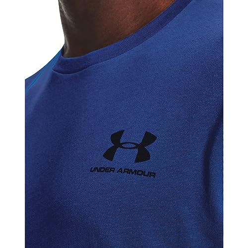 Image of Under Armour Men's Sportstyle Left Chest Short Sleeve Tech Blue /Black X-Small