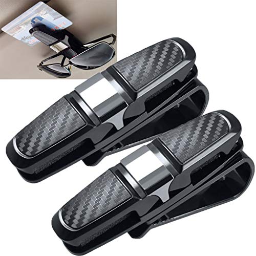 yusheng 2 pcs Glasses Holders for Car Sun Visor, Sunglasses Holder Clip Hanger Eyeglasses Mount, Double-Ends Clip and 180 Degree Rotational Car Glasses Holder with Ticket Card Clip (2) yusheng 2 pcs Glasses Holders for Car Sun Visor, Sunglasses Holder Clip Hanger Eyeglasses Mount, Double-Ends Clip and 180 Degree Rotational Car Glasses Holder with Ticket Card Clip (2)