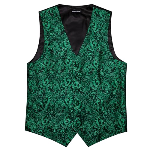 Image of Barry.Wang Men's Suit Vest Formal /Leisure Paisley Jacquard Silk Tie Pocket Square Waistcoat Set Wedding 5PCS
