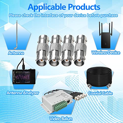 TUOLNK BNC Female to Female Coax Connector RF Coaxial Adapter for CCTV Security Camera Radio Extension Cable 4pcs - Image 2