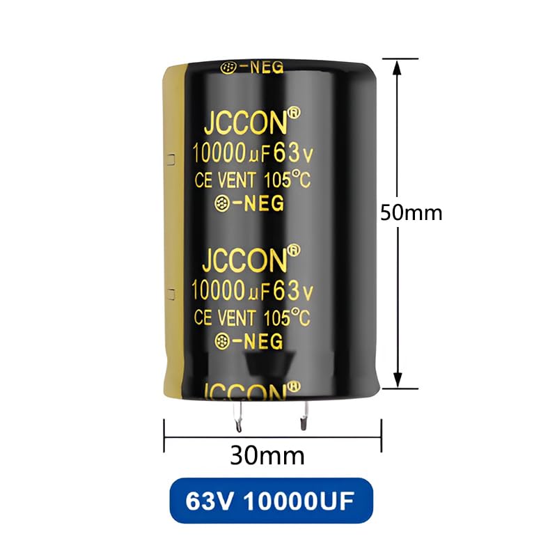 2pieces 63V 10000UF Quick Plug Electrolytic Capacitor, 30X50mm Aluminum Electrolytic Capacitor for Welder, LED Driver Power Supply, Charging Pile and so on.