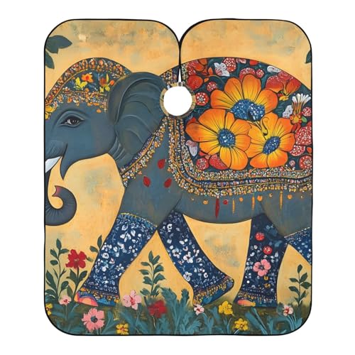 Hezely Exotic Elephant Hair Dye Cape, Barber Cape for Adults,Waterproof Salon Cape,Waterproof Hairdressing Styling Hair Cutting, 65