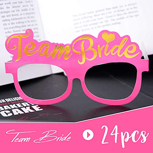 VINFUTUR 25 stuks JGA bril Team bruid party bril, 24 x Team Bride bril + 1 x Bride to be bril, Hen Party Foto Booth… - Image 7