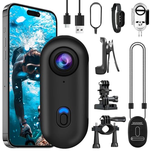 OBEST Action Cam 4K 360 Action Kamera Mini Bodycam Körperkamera, Magnetisch Vlog POV Camera, WiFi Unterwasserkamera 30m Wasserdicht Motorrad Helmkamera Fahrrad Reiter Sportkamera Zubehö Schwarz OBEST Action Cam 4K 360 Action Kamera Mini Bodycam Körperkamera, Magnetisch Vlog POV Camera, WiFi Unterwasserkamera 30m Wasserdicht Motorrad Helmkamera Fahrrad Reiter Sportkamera Zubehö Schwarz
