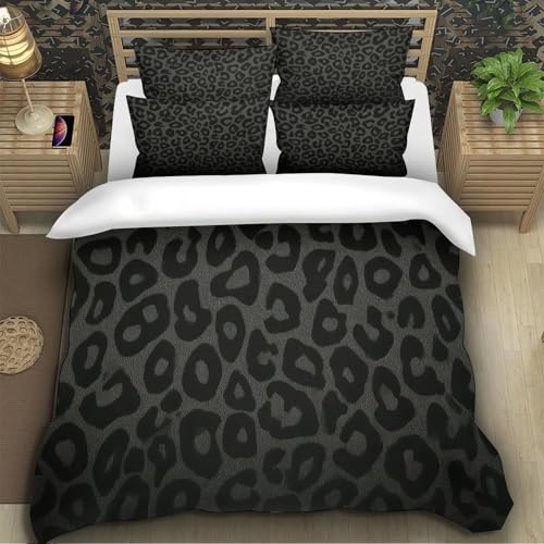 Housse de couette léopard en microfibre Super King 260x220 cm - 5