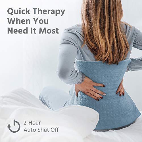 XXL Heating Pad - Electric Heating Pad for Moist and Dry Heat Therapy - Fast Neck/Shoulder/Back Pain Relief at Home (18" x 26"), GENIANI (Wisdom Gray)