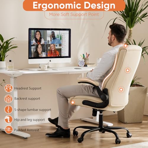 Sweetcrispy C-2892-1B-WT Computer Gaming Chair, Ergonomic Office Chair High Back Heavy Duty Task Desk Chair thumb #4