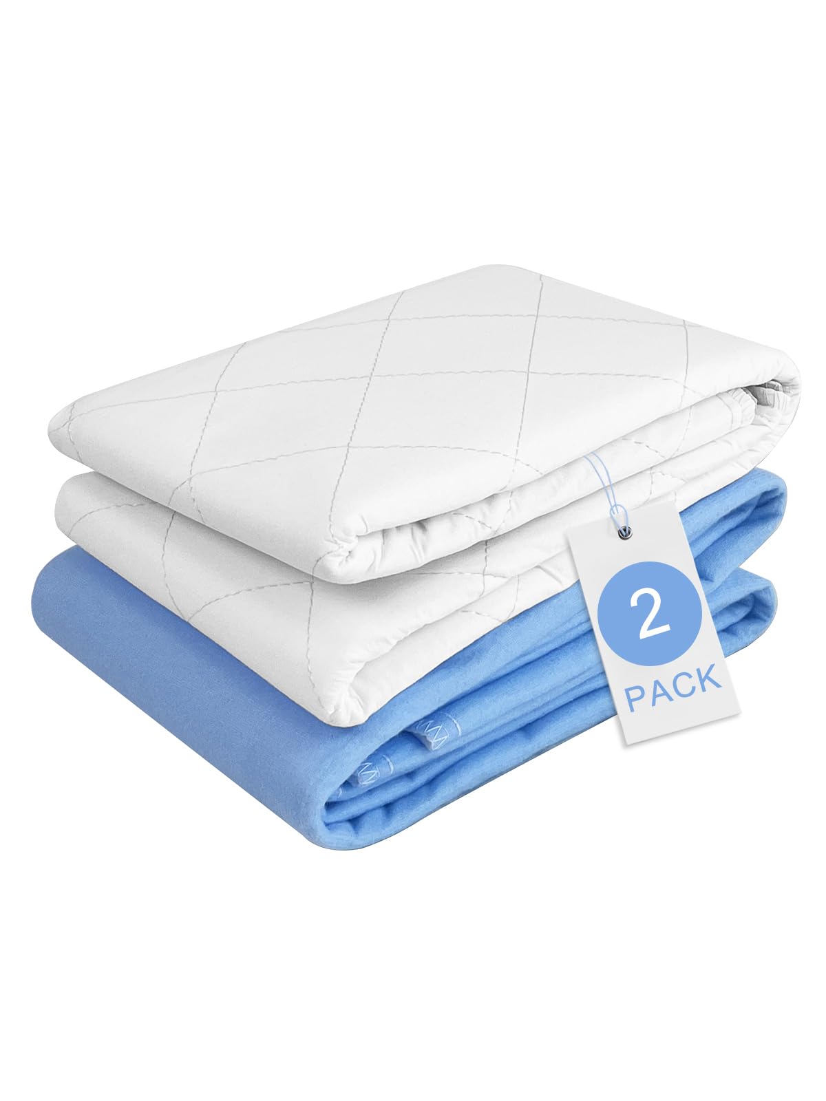 Almohadillas lavables para cama de 34 x 52 pulgadas (paquete de 2)