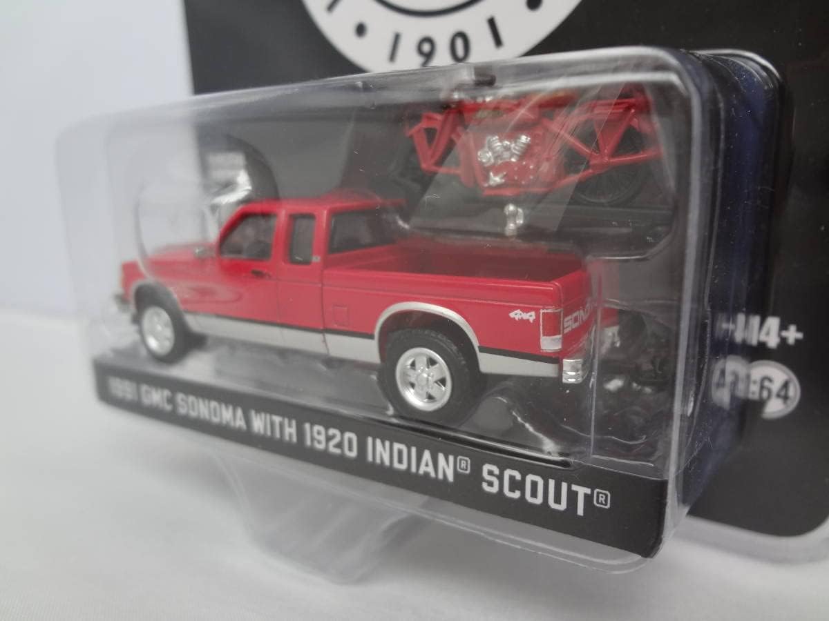 グリーンライト GREENLIGHT 1/64 1991 GMC SONOMA WITH 1920 INDIAN